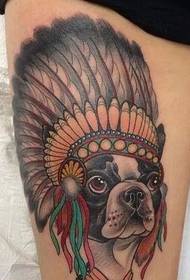 Lábszínű kutya tetoválás grafika kép