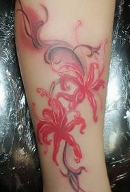 Calf maliwanag na bulaklak na fashion tattoo na larawan