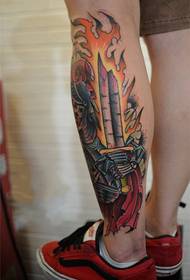 Influx male leg creative design tattoo picture