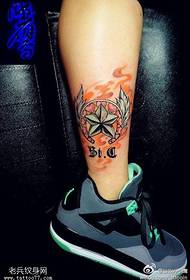 Нога цвета личности пентаграмма перо любовь татуировки