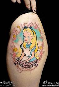 Beenkleur huilend meisje tattoo patroon