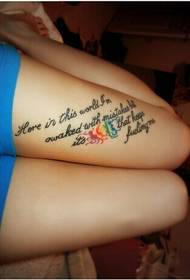 Ko nga kotiro kotiro ataahua he ataahua me te hou English tattoo renderings pikitia