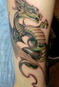 Leg klassískt blátt dragon húðflúr