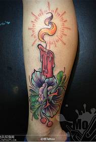 Kolor nóg szkolny kwiat róży wzór świecy tatuaż