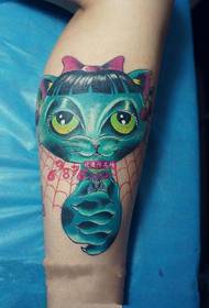 Gleoite cosa bláth cailín cat pictiúir tattoo