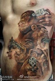 Različiti dizajne tetovaža orangutana