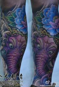 Gambe, blu reale, fiore glamour, tatuaggio di dio