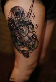 Gambar tato pupu sikil unicorn Vintage