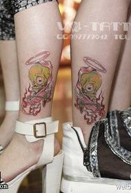 Mielas spalvingas kaukolės tatuiruotės raštas