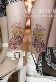 Modello di tatuaggio teschio colorato carino
