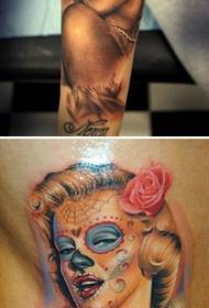 Gumbo rinopandukira sexy Marilyn Monroe tattoo pateni