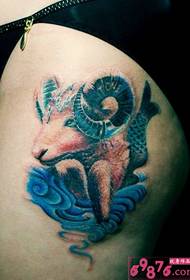 Søt Capricorn Thigh Tattoo Picture