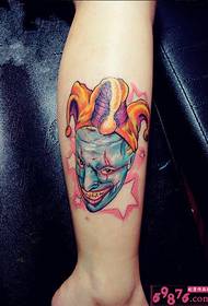 Dealbh tatù clown pearsantachd dath