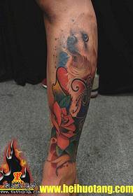 Schema tatuaggio rosa cucciolo di note di gamba raccomandato