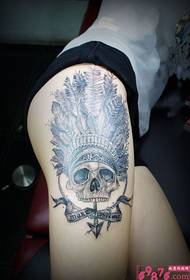 I-Indian skull ubuntu ithanga tattoo umzobo