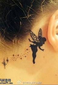 Detrás do patrón de tatuaxe de elfos de orellas