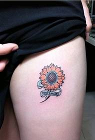 Krásné nohy slunečnice čerstvé tetování doporučené obrázek