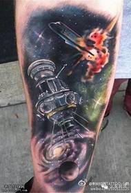 Leg personality starry sky tattoo picture