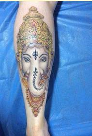Perséinlechkeet Moud Been Faarf Elefant Gott Tattoo Muster Bild
