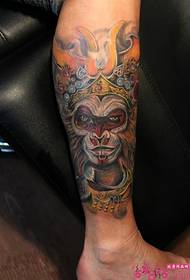 Domineering Sun Wukong Flower Leg Tattoo Picture