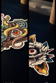 Modello manoscritto tatuaggio personalità occhio di dio colorato