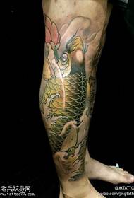 Colorful Chinese style squid tattoo pattern