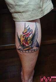 Flamme Farbe Pegasus Kalb Tattoo Bild