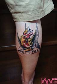 Vlam kleur Pegasus kalf tattoo foto