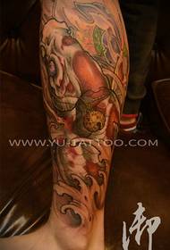 Umbala womlenze omusha wephethini le-tattoo squid tattoo