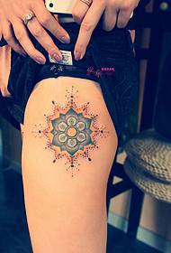 Beautiful thigh point tattoo flower tattoo picture