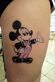 Cute Mickey tattoo a la cuixa