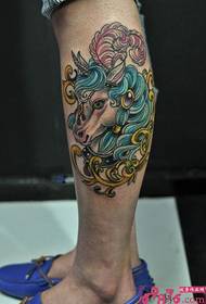Europeisk og amerikansk Unicorn Fashion Leg Tattoo Picture