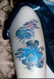 Gambar pola tato tato lotus sing apik banget