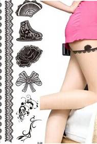 여자 간단한 섹시한 나비 레이스 허벅지 팔 팔찌 사진