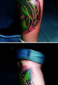 Zöld és friss tintahal tetoválás minta