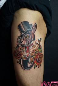 Creative Detective Rabbit Mr. Thigh Tattoo Foto
