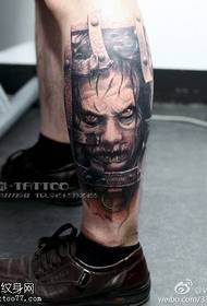 Scary scary face tattoo patroon