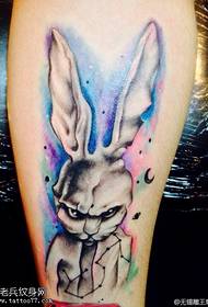 Noha farba zlý karikatúra králik tetovanie vzor