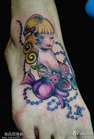 Láb személyiség, színes lány, tetoválás kép