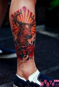 Gentleman Taurus Leg Tattoo Picture