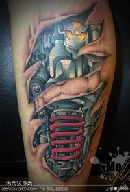 Padrão de tatuagem mecânica de personalidade de cor de perna 3D