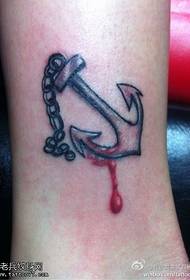 Bloddråpe jern anker tatoveringsmønster