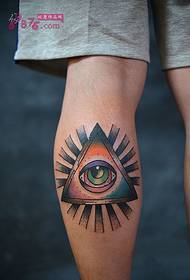 Immagine del tatuaggio del polpaccio occhio triangolo personalizzato