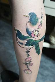 Chinese Stil Magpie a Plum Bléi Tattoo Muster Bild Bild