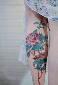Obraz tatuażu Twisted Peony Flower Shank