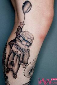 Ang larawan ng calf cute na cartoon character na tattoo