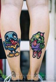 Zdjęcia tatuaży z kreskówek w kolorze nóg dostarczone przez program tatuażu