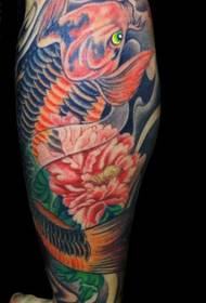 Кинеска тетоважа слика лигње у боји теле