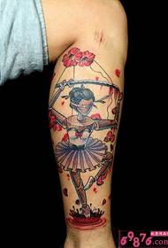 小牛木偶芭蕾舞藝妓舞者紋身圖片
