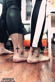 Noha pár kříž tetování obrázek